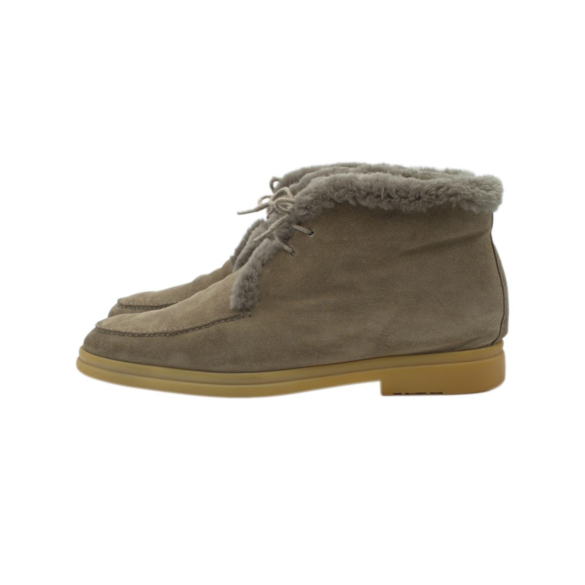 Loro Piana Walk and Walk Shearling Lined Suede Taupe Boots — photo 3