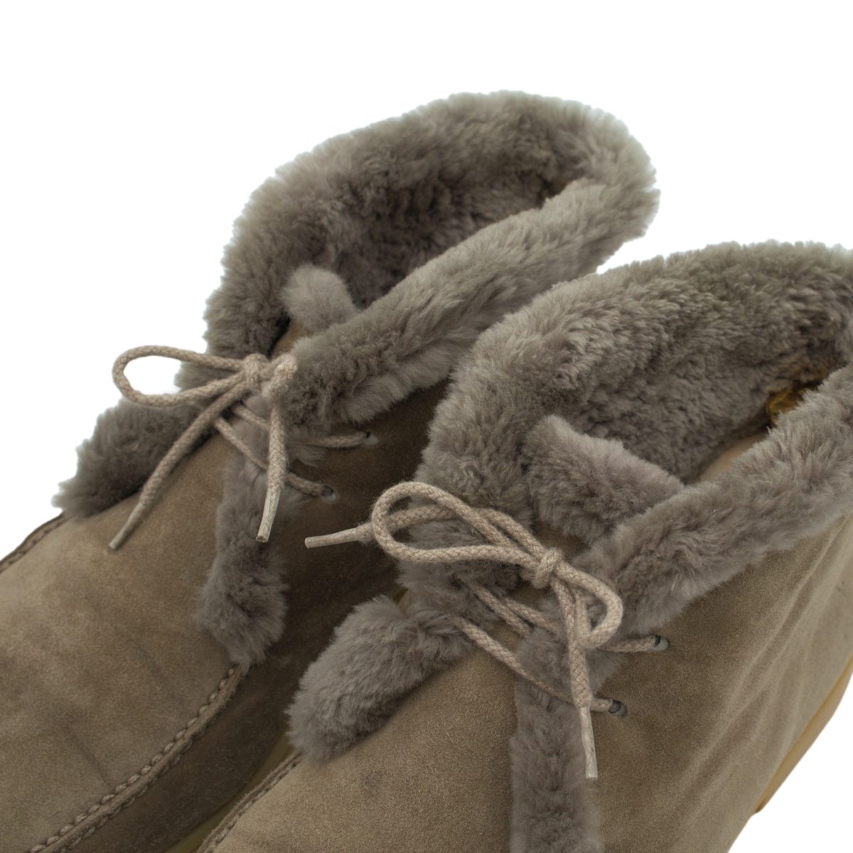 Loro Piana Walk and Walk Shearling Lined Suede Taupe Boots — photo 5