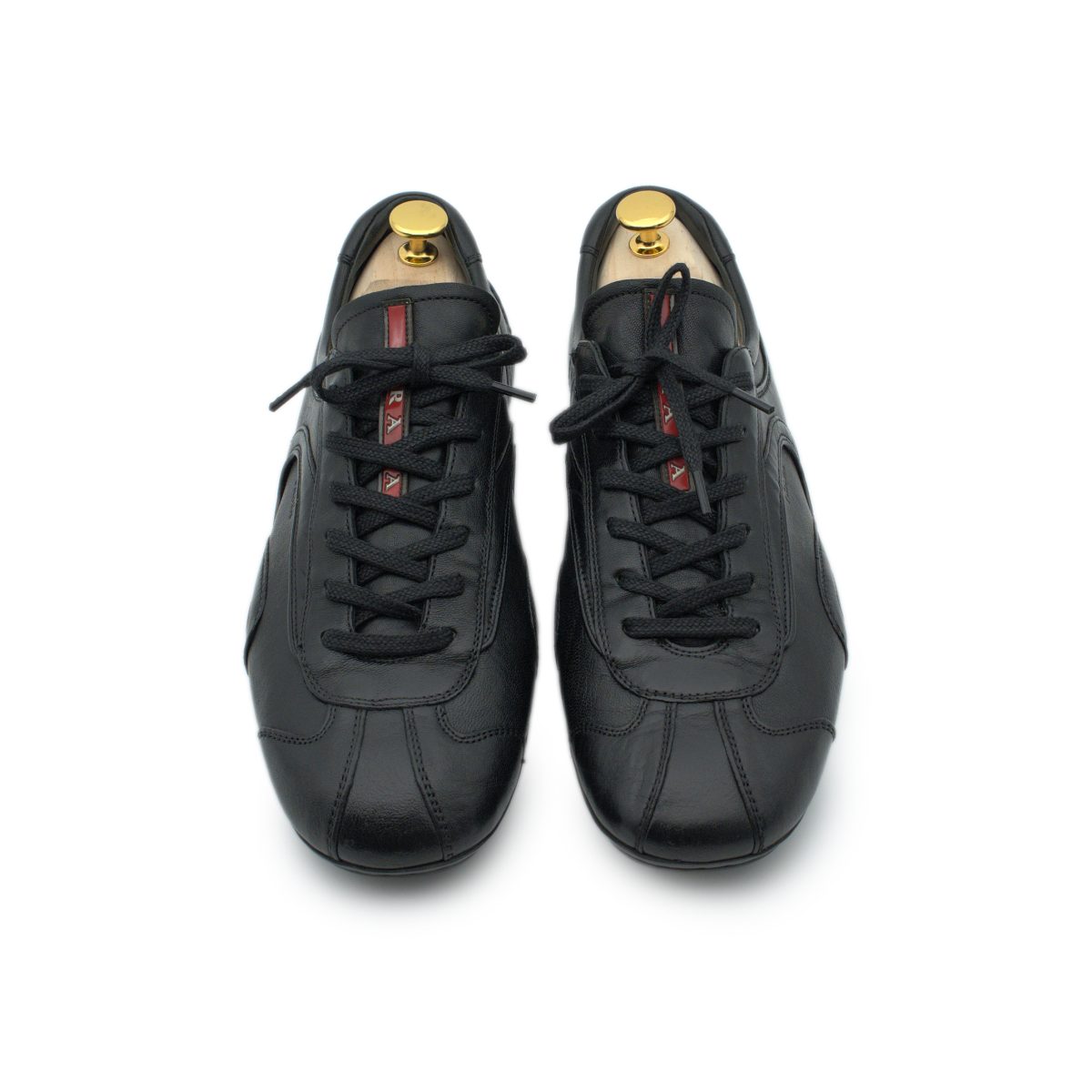 Vintage Prada Linea Rossa Montecarlo Black Leather Sneakers — photo 2