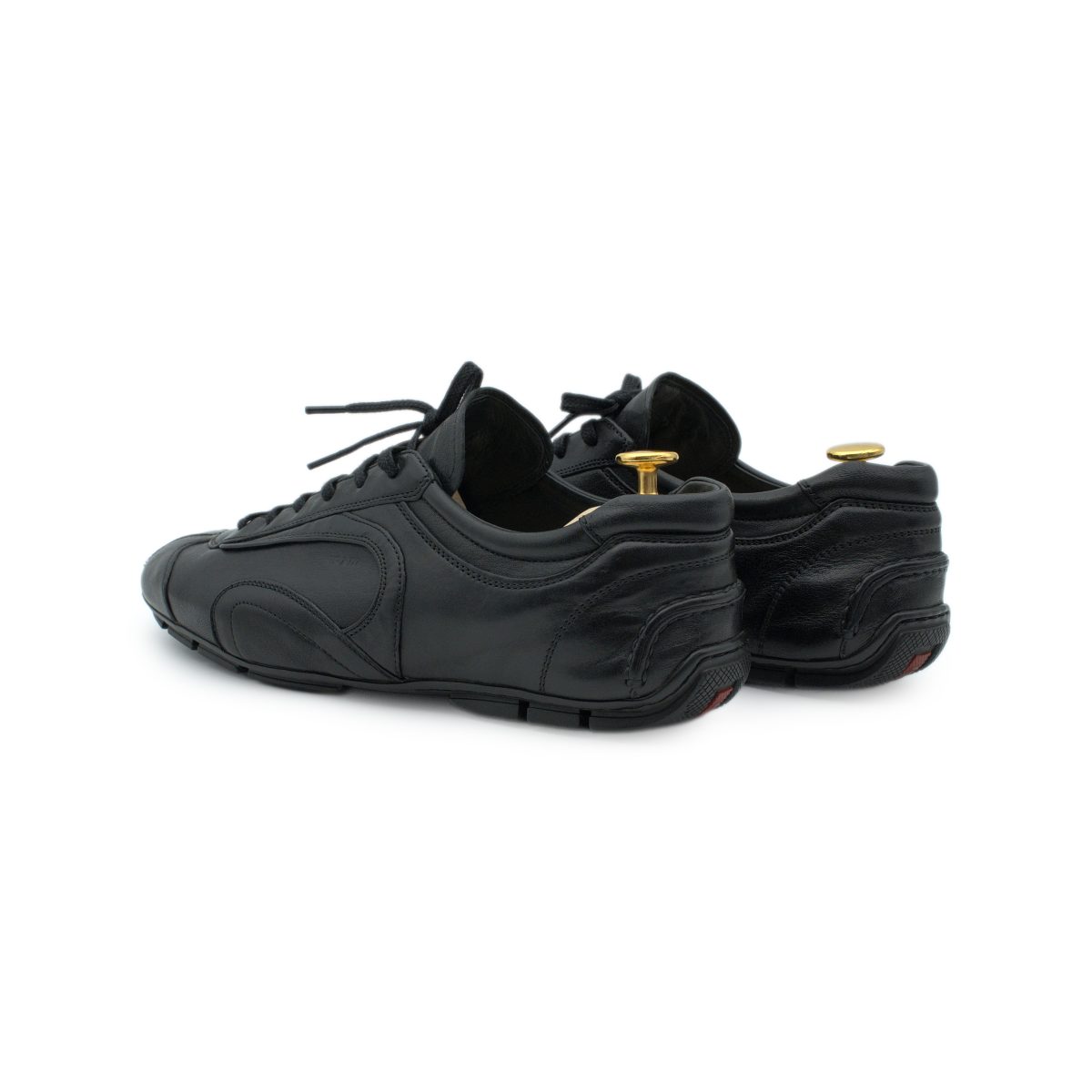 Vintage Prada Linea Rossa Montecarlo Black Leather Sneakers — photo 4