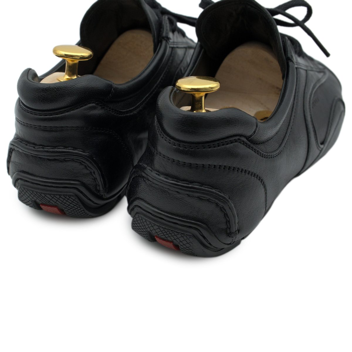 Vintage Prada Linea Rossa Montecarlo Black Leather Sneakers — photo 5