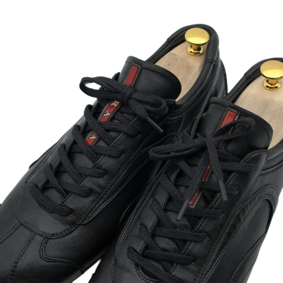 Vintage Prada Linea Rossa Montecarlo Black Leather Sneakers — photo 6