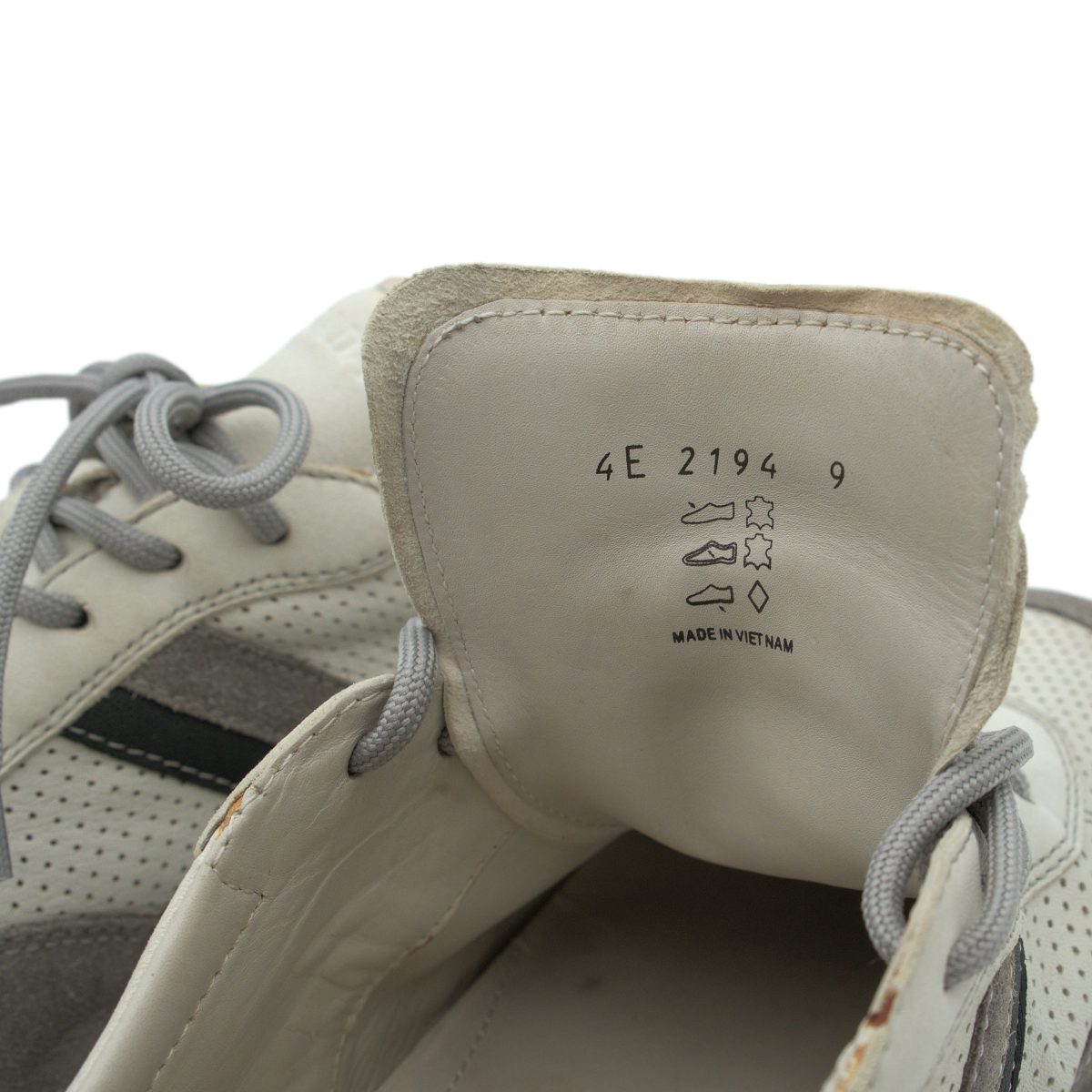 Prada Mens White Perforated Leather Triangle Logo Sneakers — photo 11