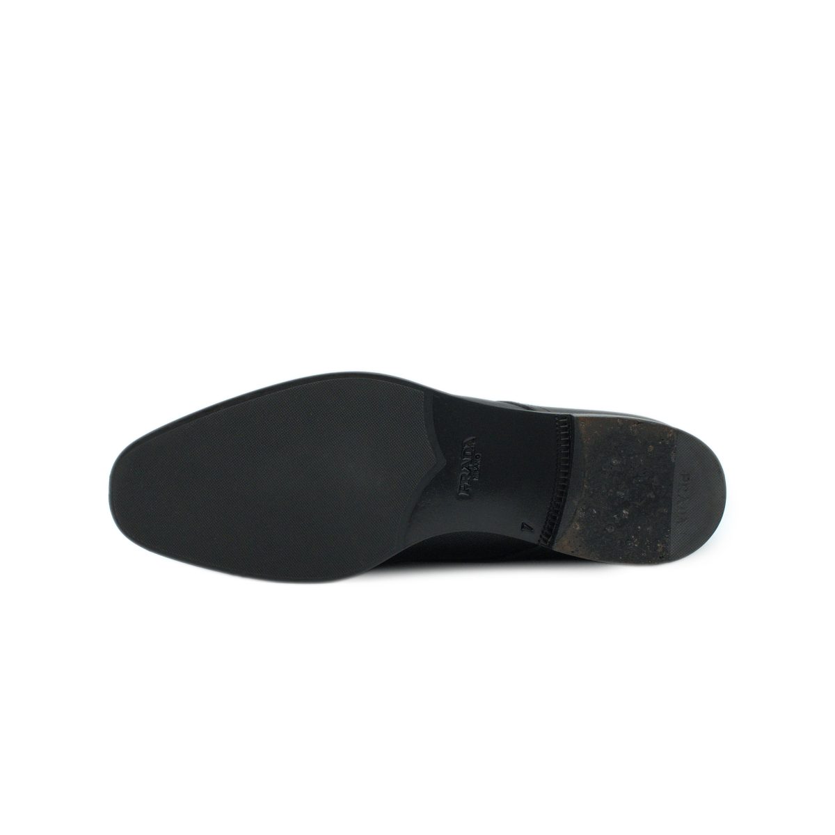 Prada Milano Black Saffiano Leather Mens Derby Dress Shoes — photo 6