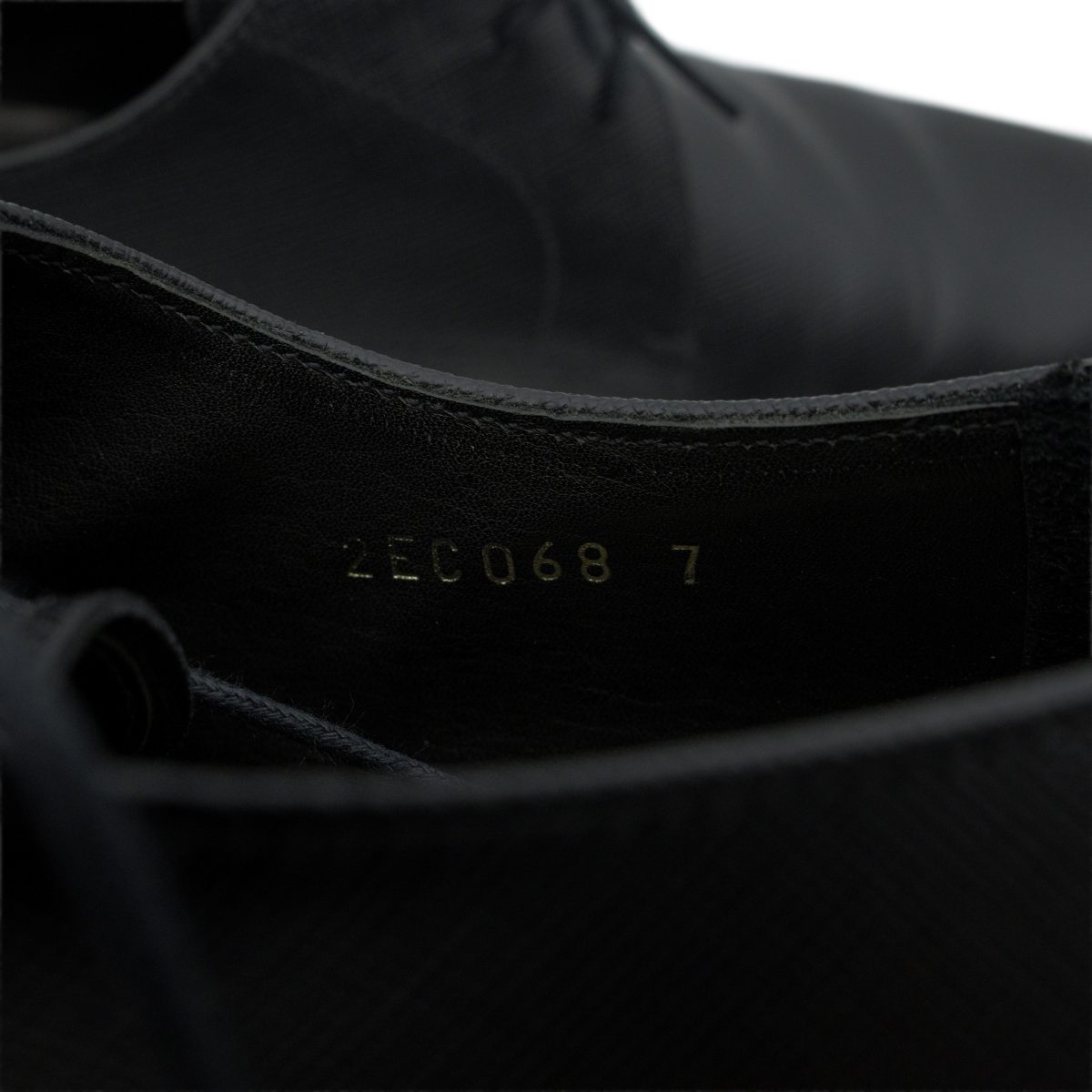 Prada Milano Black Saffiano Leather Mens Derby Dress Shoes — photo 9