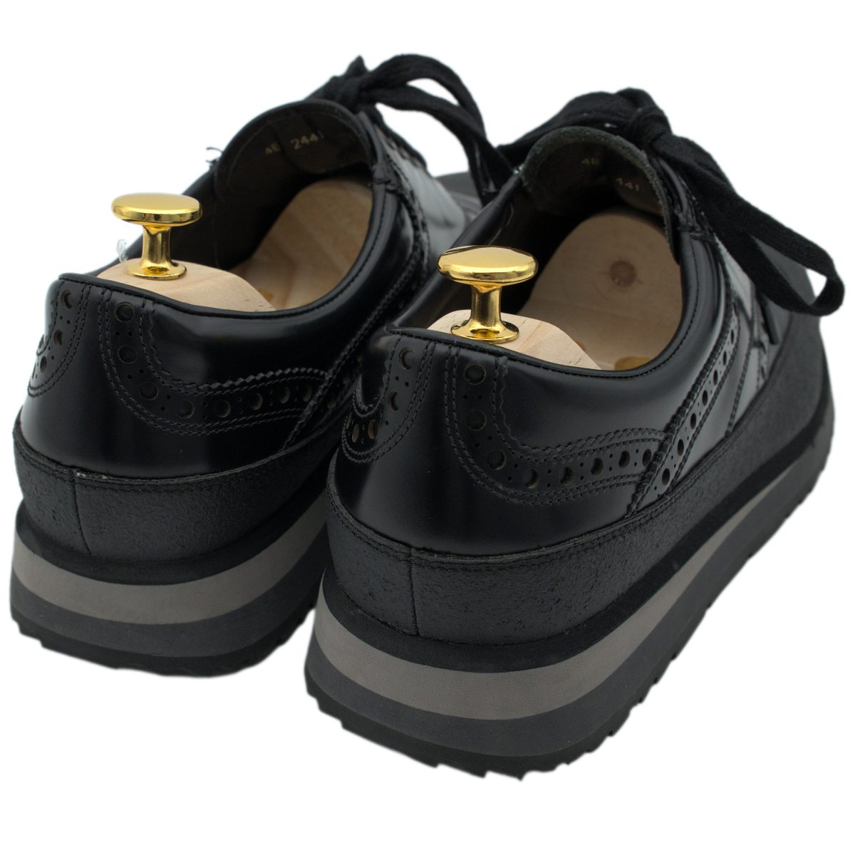 Prada Linea Rossa Black Leather Wingtip Brogue Sneaker Shoes — photo 6