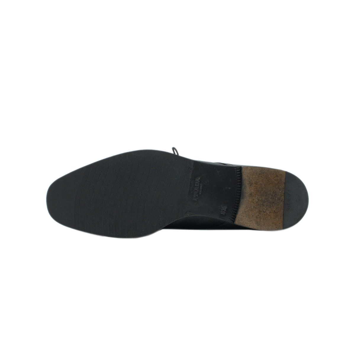 Prada Milano Black Saffiano Leather Mens Derby Formal Shoes — photo 6