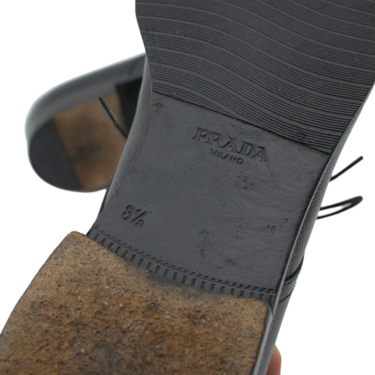 Prada Milano Black Saffiano Leather Mens Derby Formal Shoes — photo 8