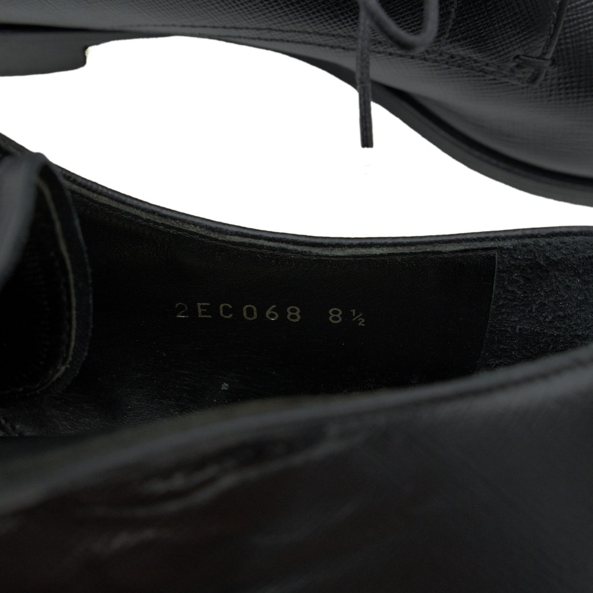 Prada Milano Black Saffiano Leather Mens Derby Formal Shoes — photo 10