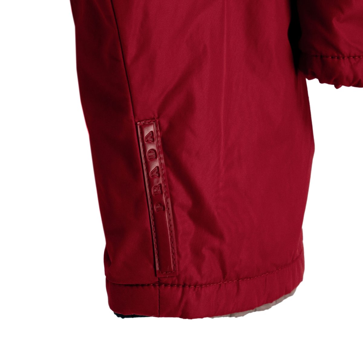 Prada Navy Taupe Red Reversible Nylon Padded Mens Jacket — photo 6