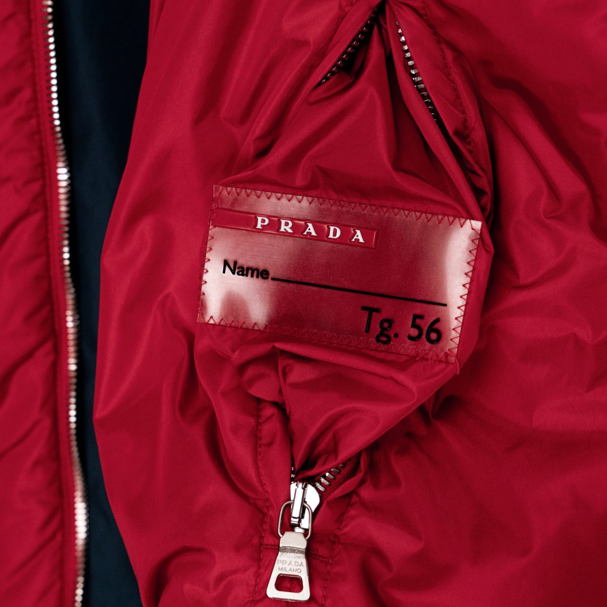 Prada Navy Taupe Red Reversible Nylon Padded Mens Jacket — photo 8