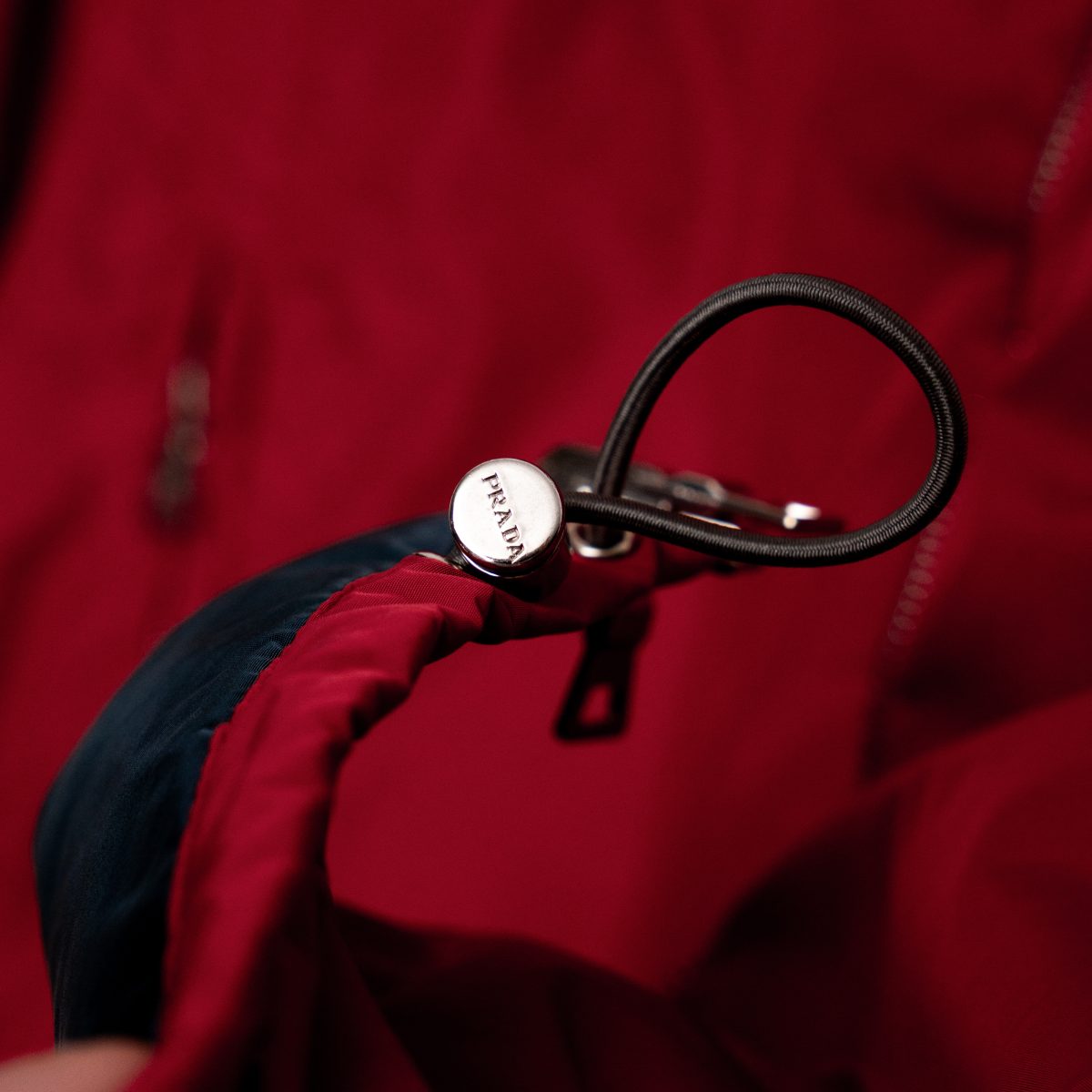 Prada Navy Taupe Red Reversible Nylon Padded Mens Jacket — photo 9