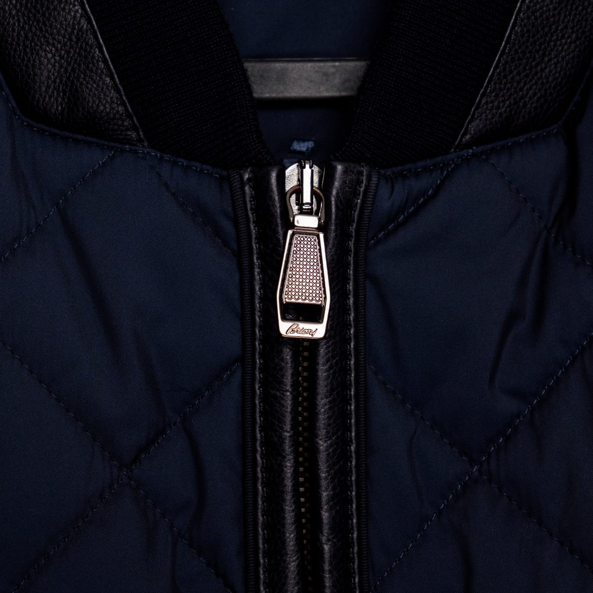 Brioni Navy Quilted Leather Trim Wool Back Gilet Vest Size M — photo 6