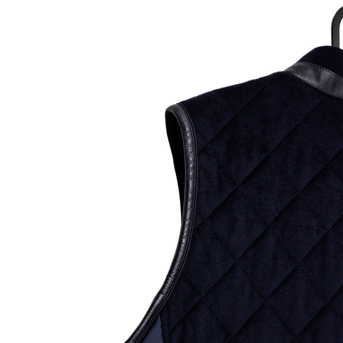 Brioni Navy Quilted Leather Trim Wool Back Gilet Vest Size M — photo 7