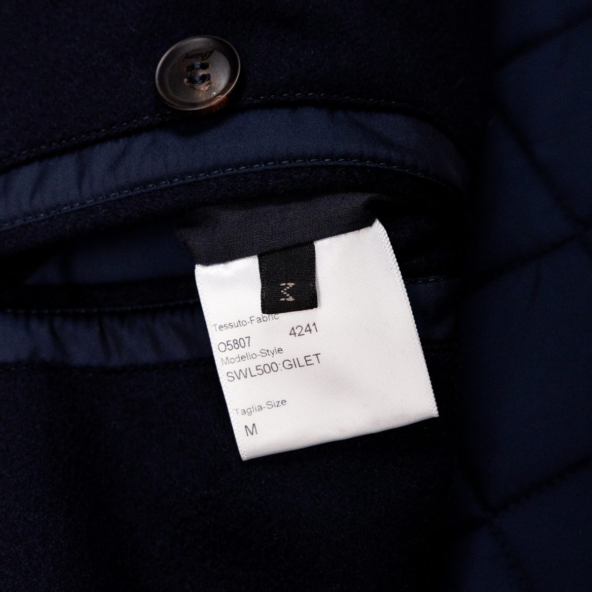 Brioni Navy Quilted Leather Trim Wool Back Gilet Vest Size M — photo 15