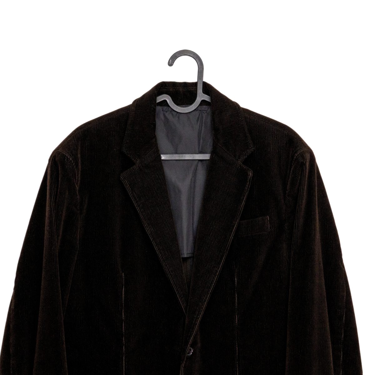 Prada Dark Brown Cotton Corduroy Logo Tab Mens Blazer Jacket — photo 3