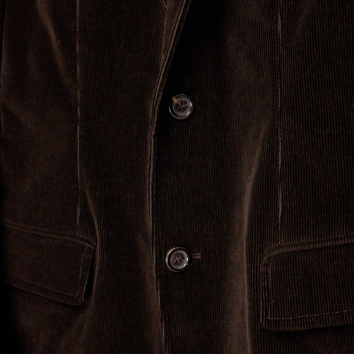 Prada Dark Brown Cotton Corduroy Logo Tab Mens Blazer Jacket — photo 6