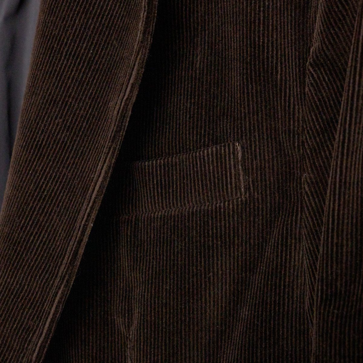 Prada Dark Brown Cotton Corduroy Logo Tab Mens Blazer Jacket — photo 7