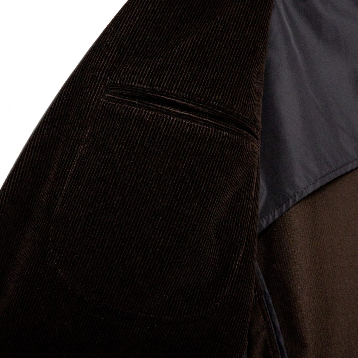 Prada Dark Brown Cotton Corduroy Logo Tab Mens Blazer Jacket — photo 9