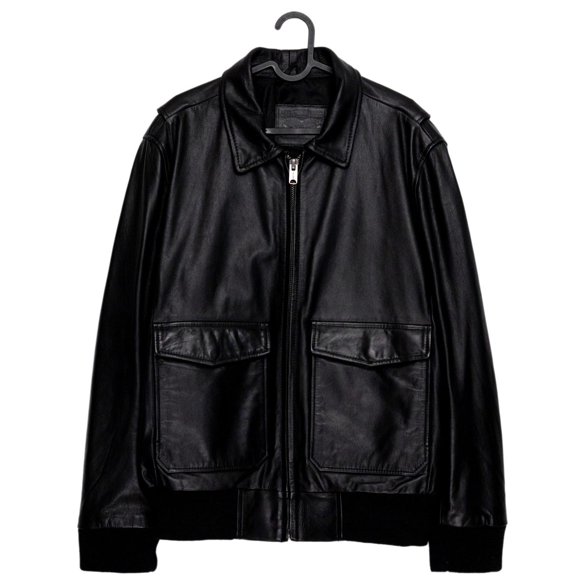 Levi's Black Leather A-2 Flight Bomber Jacket Mens Size L