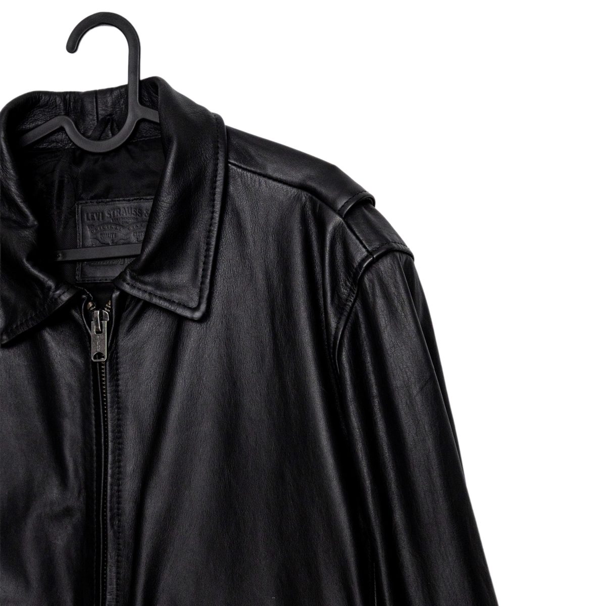 Levi's Black Leather A-2 Flight Bomber Jacket Mens Size L — photo 4