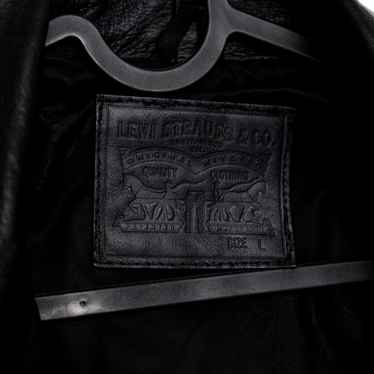 Levi's Black Leather A-2 Flight Bomber Jacket Mens Size L — photo 9