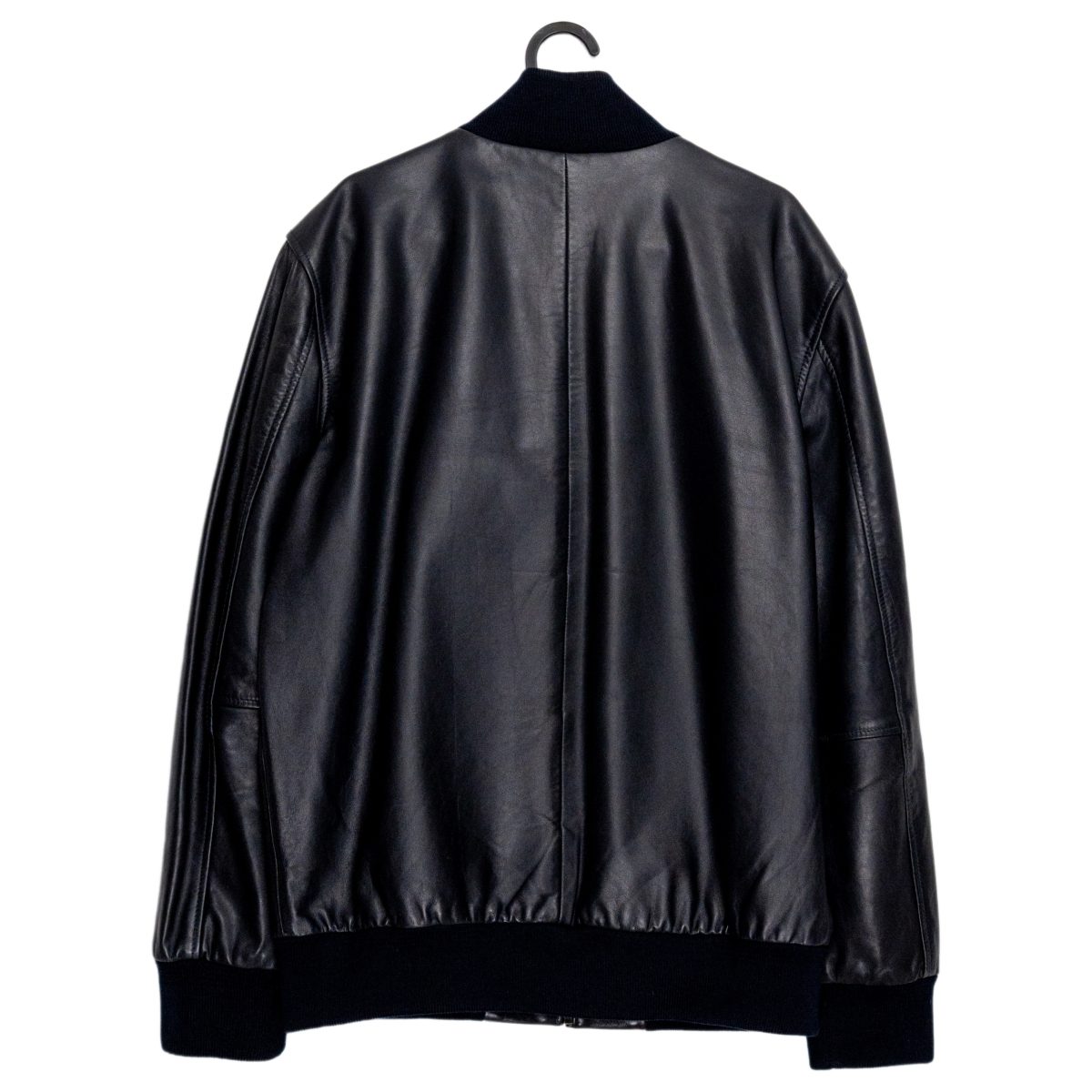 Levi's Navy Leather Logo Patch Mens Bomber Jacket Size L — photo 2