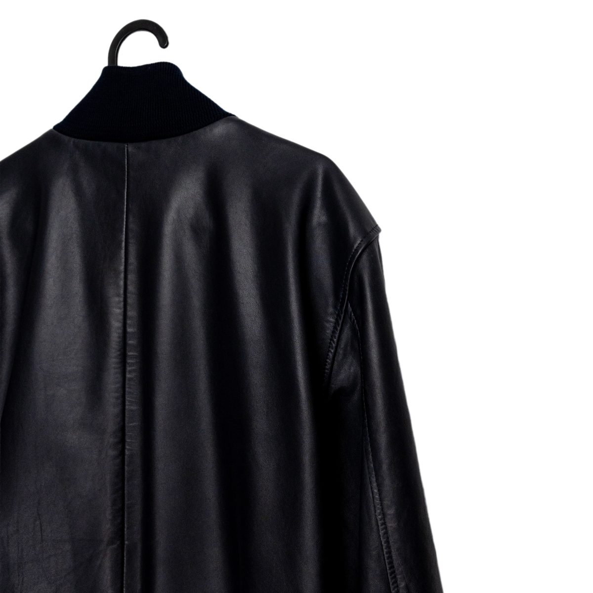 Levi's Navy Leather Logo Patch Mens Bomber Jacket Size L — photo 7