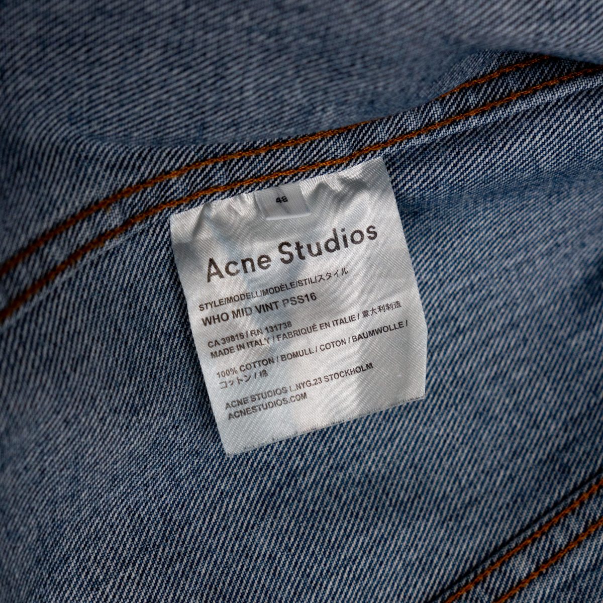 Acne Studios Who Blue Washed Denim Trucker Jacket Size M — photo 9