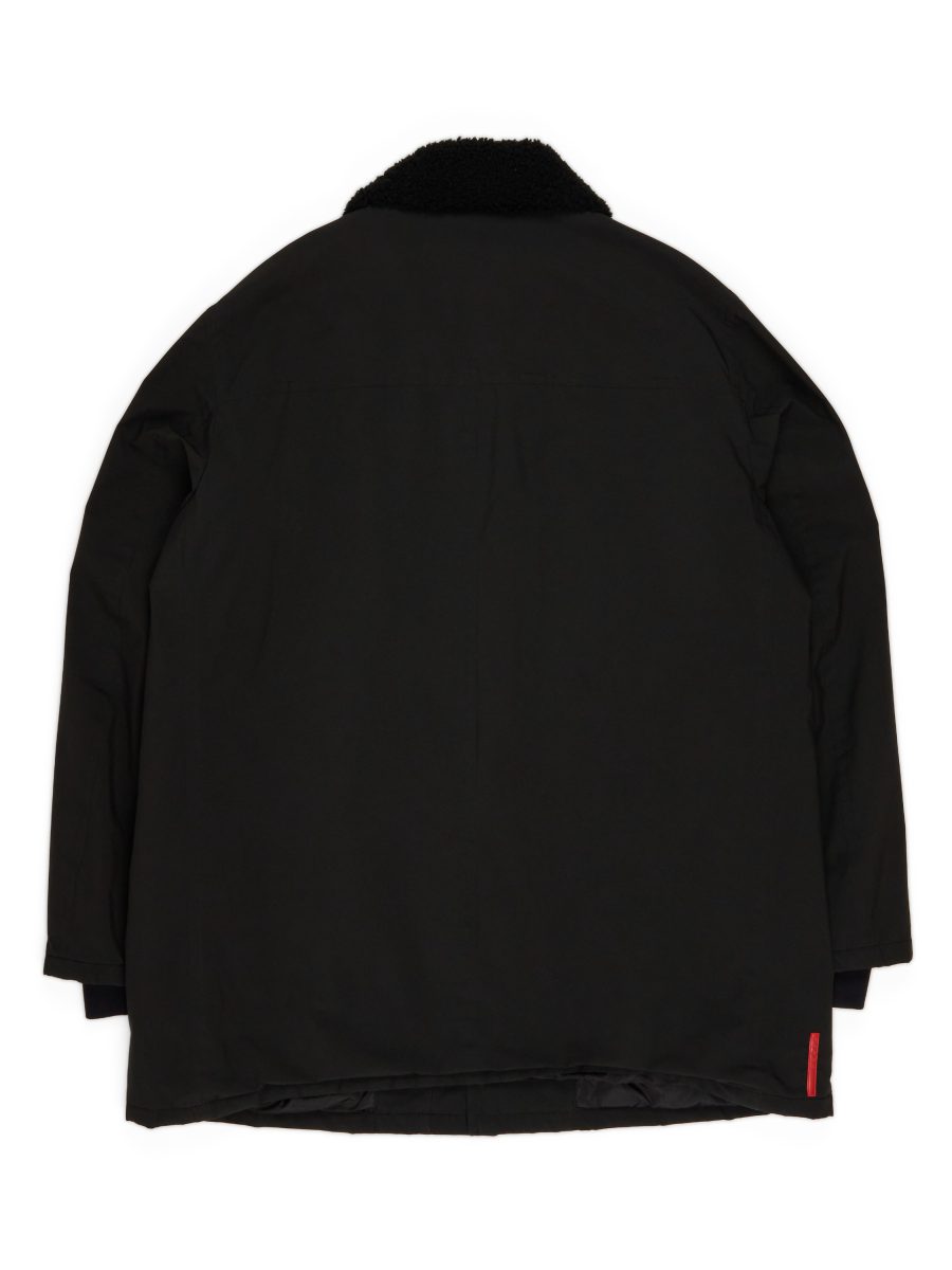 Vintage Prada Sport Nylon Sheep Fur Collar Car Coat Size XXL — photo 2