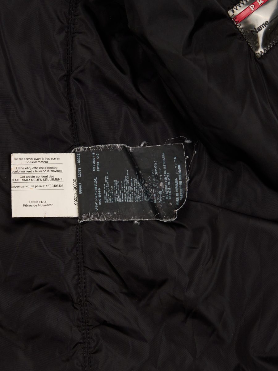 Vintage Prada Sport Nylon Sheep Fur Collar Car Coat Size XXL — photo 15