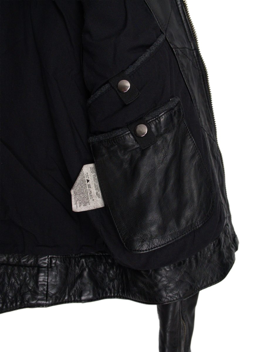 Vintage Levi's Black Leather Quilted Cafe Racer Biker Jacket — photo 11