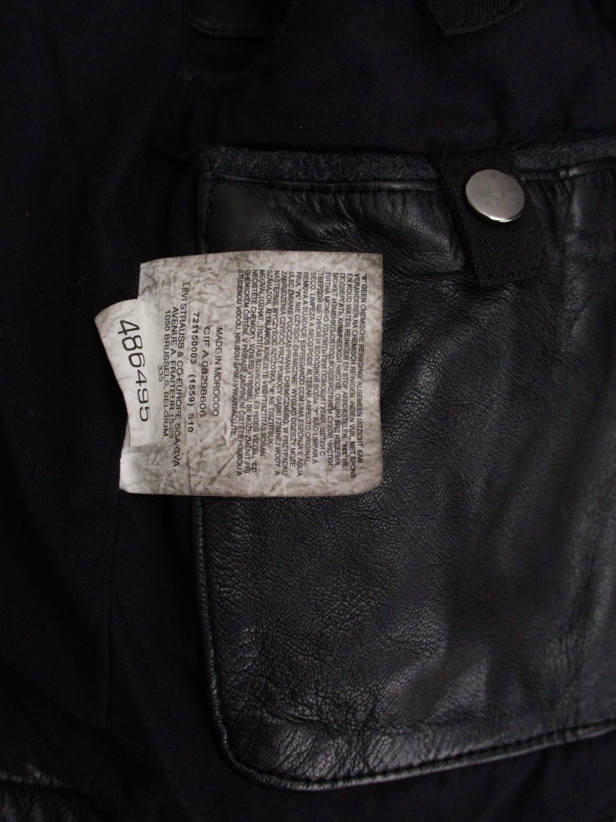 Vintage Levi's Black Leather Quilted Cafe Racer Biker Jacket — photo 13