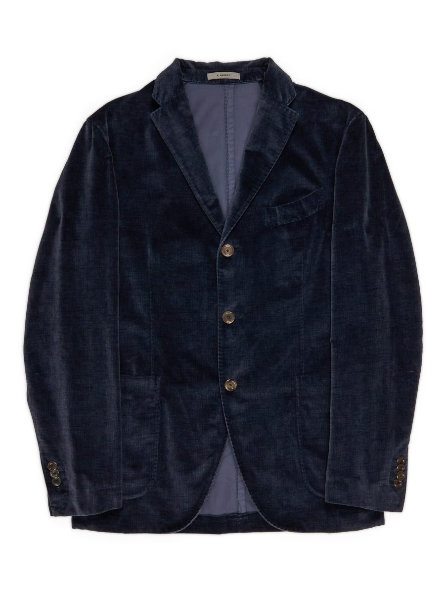 Boglioli K Jacket Navy Cotton Velvet Blazer Jacket Size M
