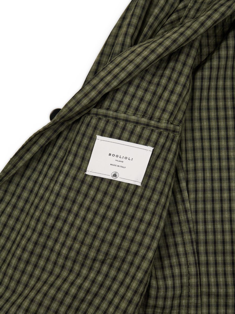 Boglioli K Jacket Green Gingham Check Mens Blazer Size M — photo 6