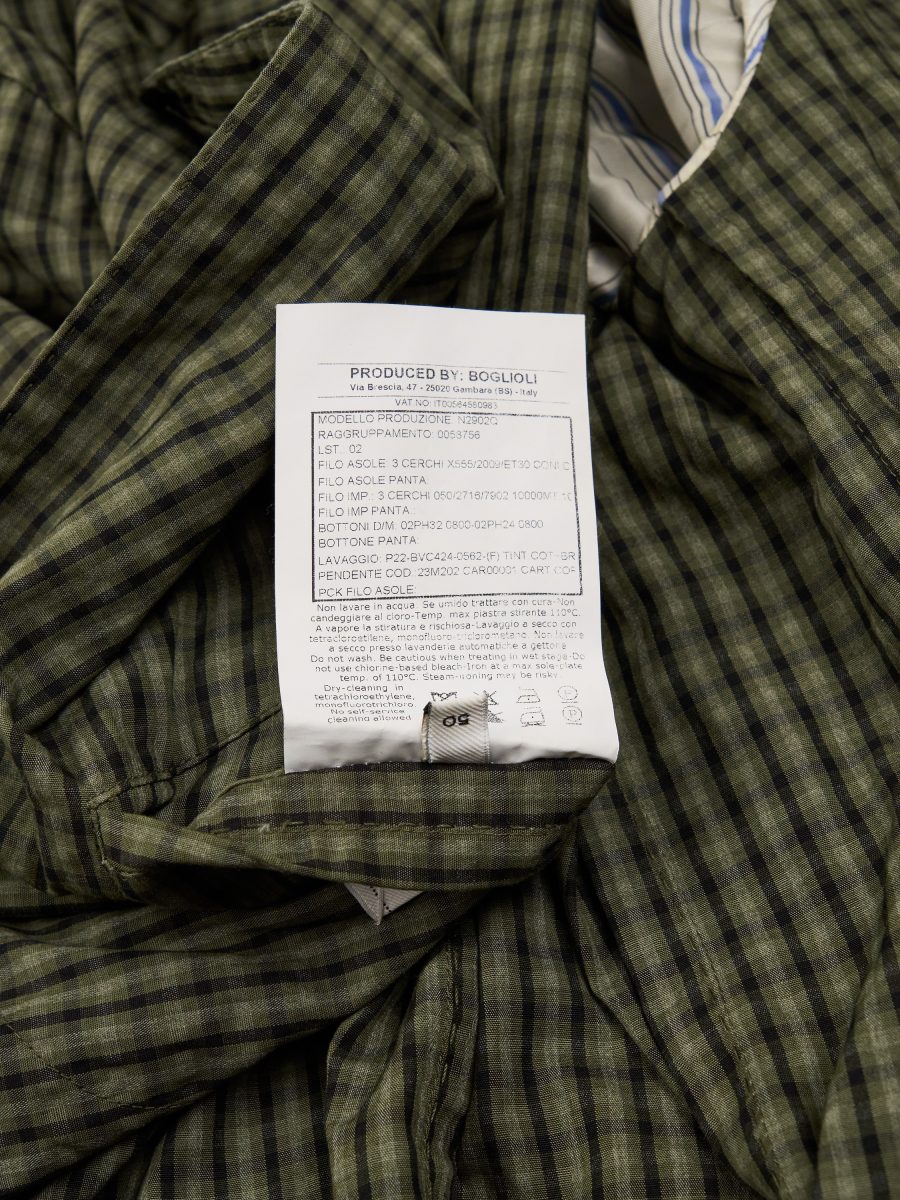 Boglioli K Jacket Green Gingham Check Mens Blazer Size M — photo 13