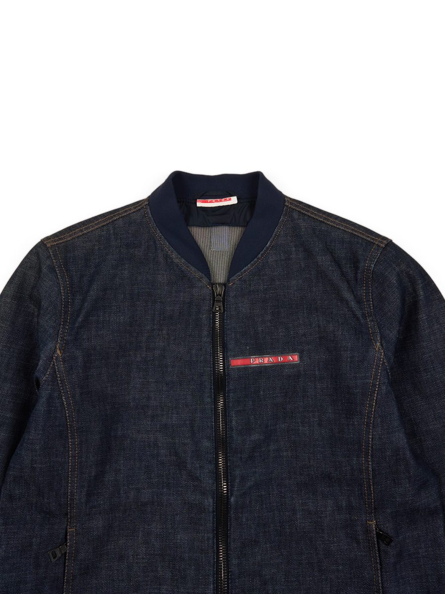 Vintage Prada Linea Rossa Denim Gore-Tex Mens Bomber Size S — photo 4