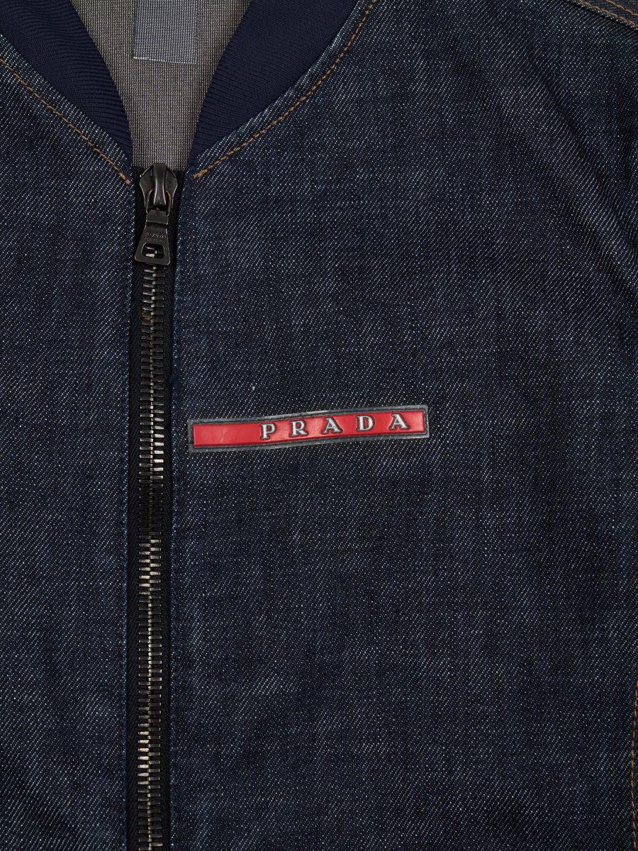 Vintage Prada Linea Rossa Denim Gore-Tex Mens Bomber Size S — photo 5