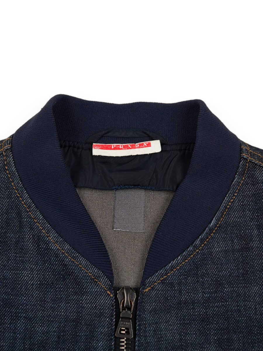Vintage Prada Linea Rossa Denim Gore-Tex Mens Bomber Size S — photo 6