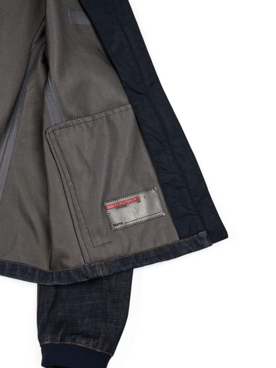 Vintage Prada Linea Rossa Denim Gore-Tex Mens Bomber Size S — photo 11