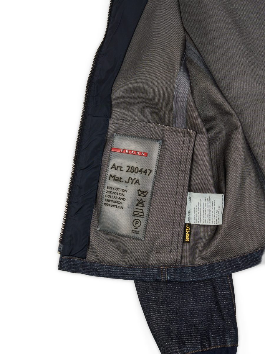 Vintage Prada Linea Rossa Denim Gore-Tex Mens Bomber Size S — photo 12