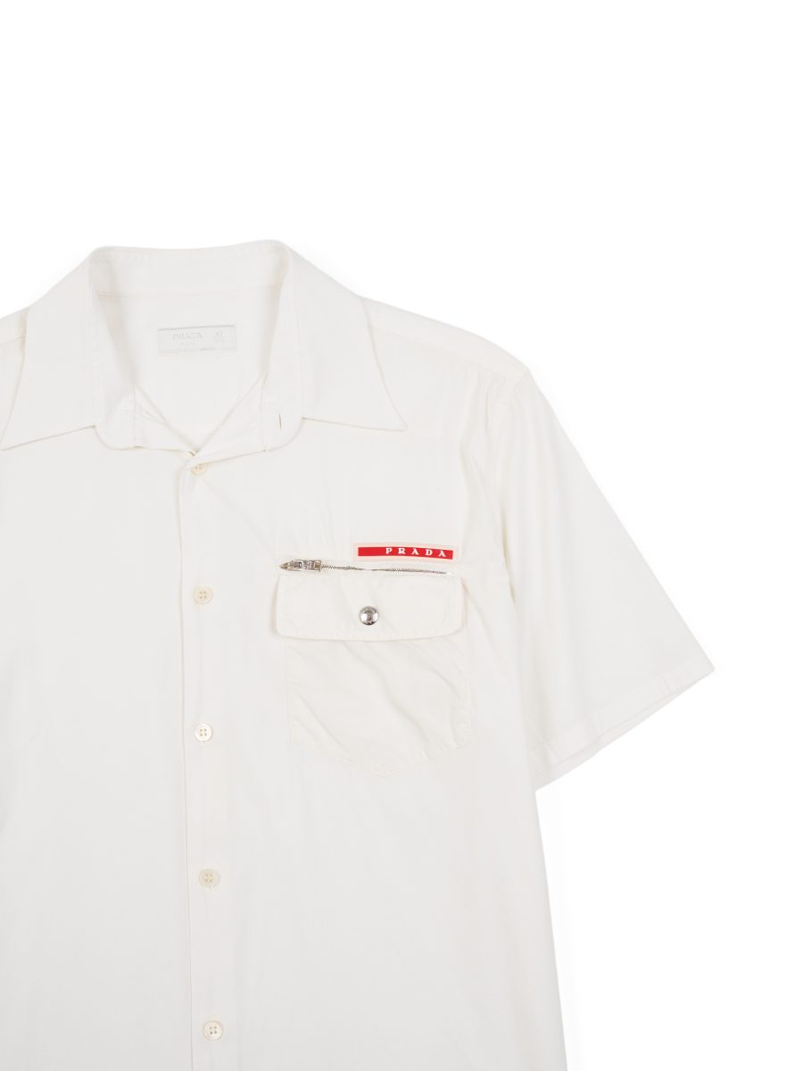 Vintage Prada Milano White Cotton Logo Mens Shirt Top Size M — photo 2