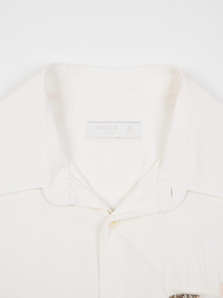 Vintage Prada Milano White Cotton Logo Mens Shirt Top Size M — photo 4