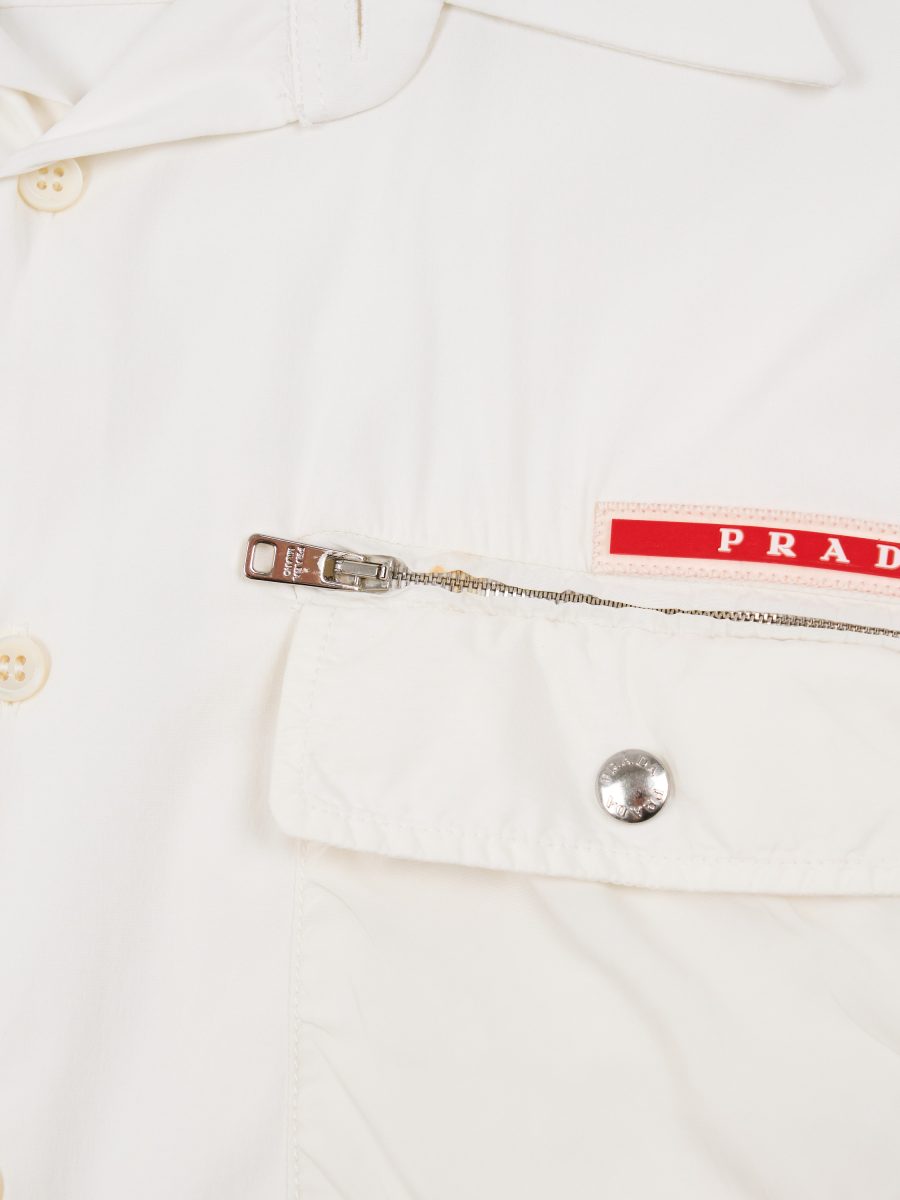 Vintage Prada Milano White Cotton Logo Mens Shirt Top Size M — photo 7