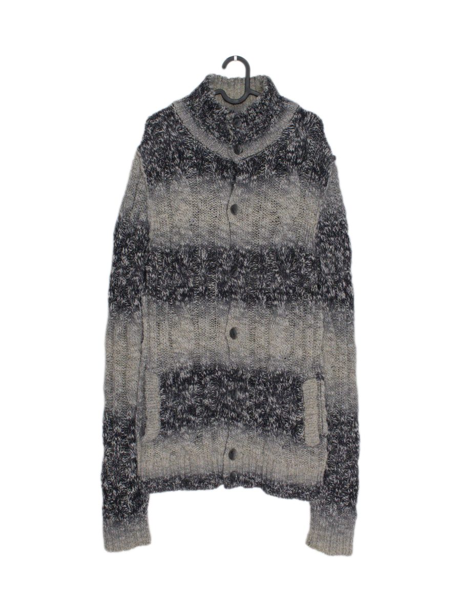 Vintage Dolce Gabbana Gray Cable Knit Funnel Neck Cardigan