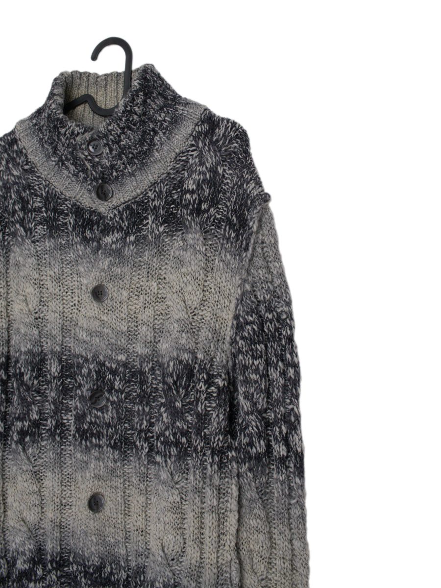 Vintage Dolce Gabbana Gray Cable Knit Funnel Neck Cardigan — photo 4