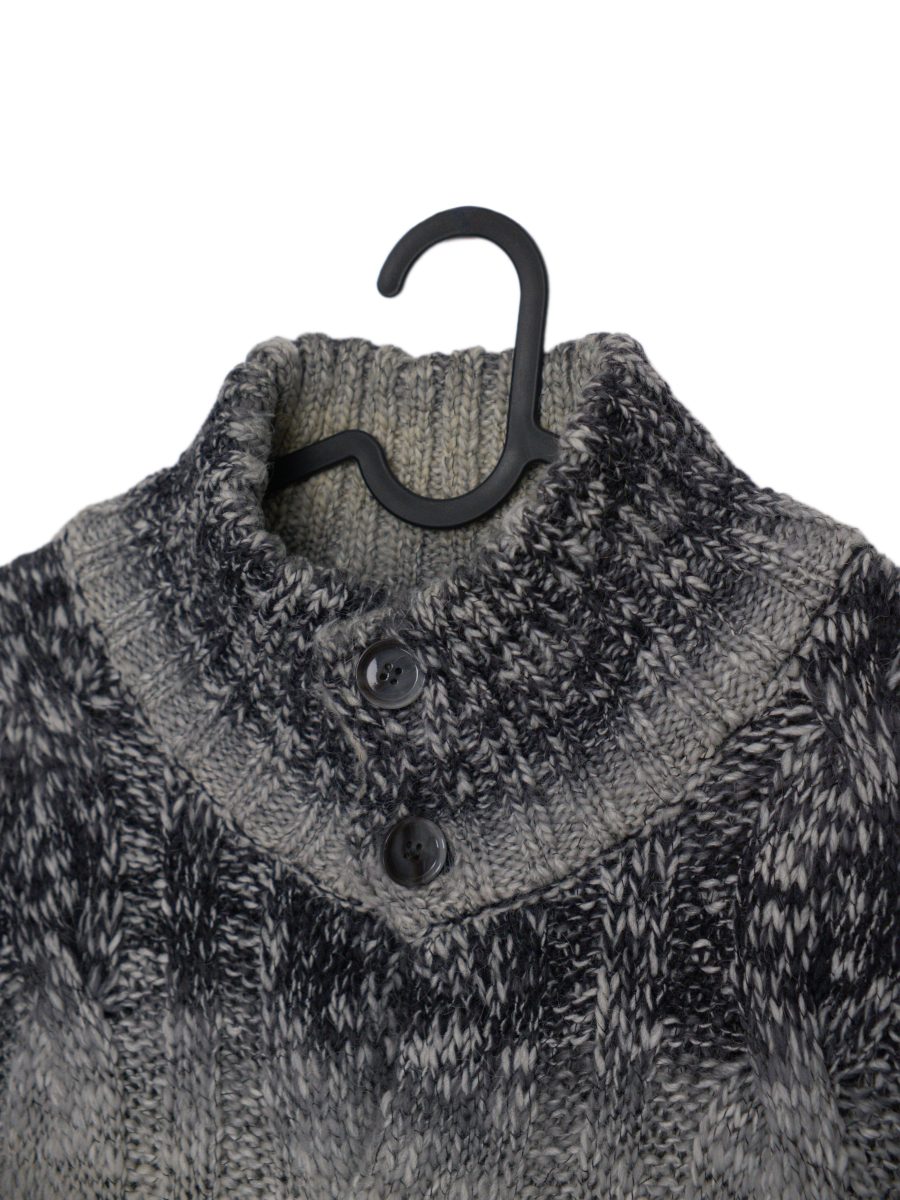 Vintage Dolce Gabbana Gray Cable Knit Funnel Neck Cardigan — photo 6