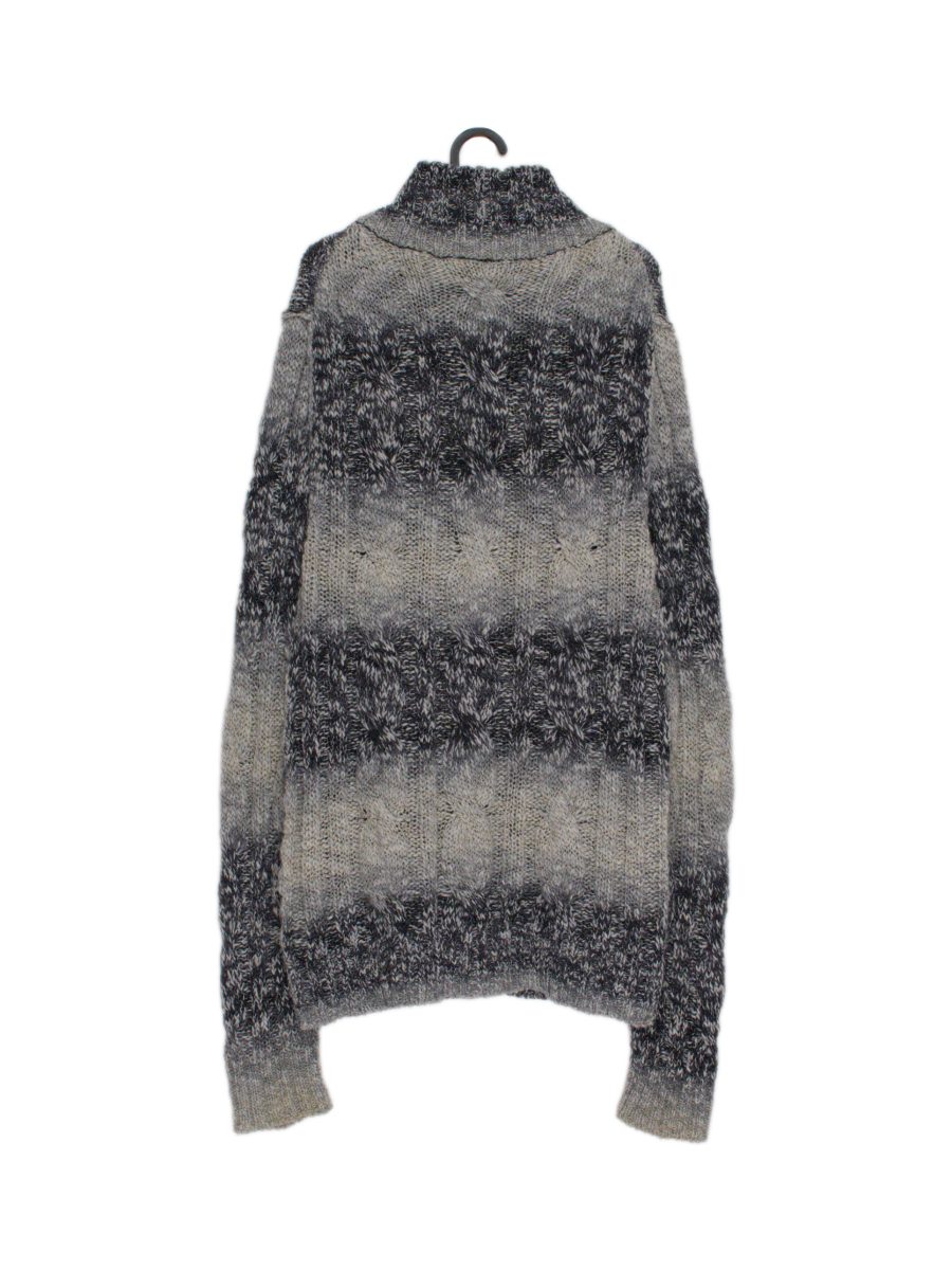 Vintage Dolce Gabbana Gray Cable Knit Funnel Neck Cardigan — photo 8