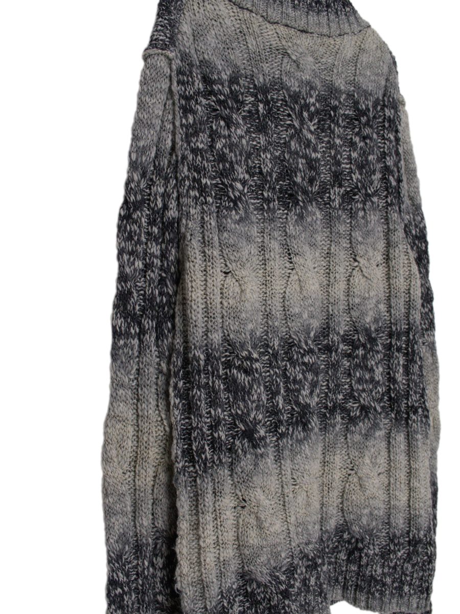 Vintage Dolce Gabbana Gray Cable Knit Funnel Neck Cardigan — photo 9