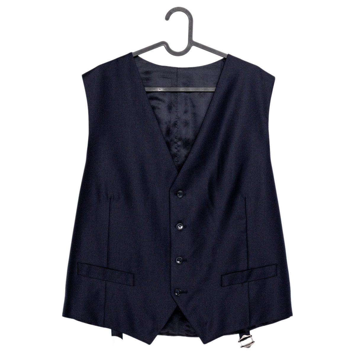 Uli Schott Navy Zegna Traveller Wool Mens Waistcoat Vest